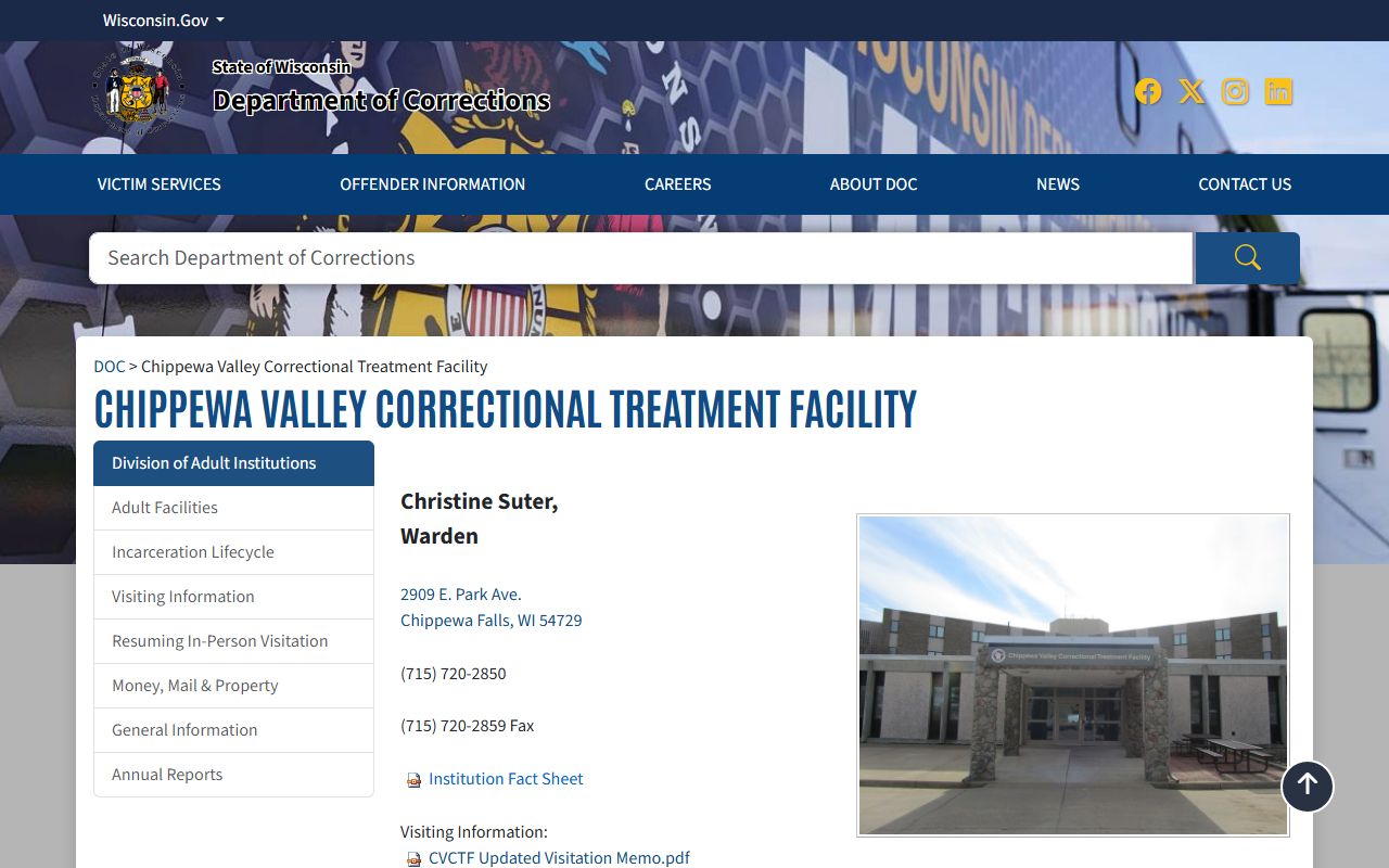 Chippewa Valley Correctional Treatment Facility inmate search and DOC facility information